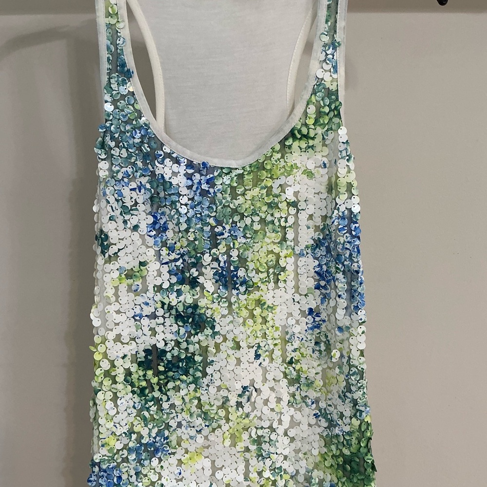 The Limited Sequined Tank Top - XS - White, Blue, Green